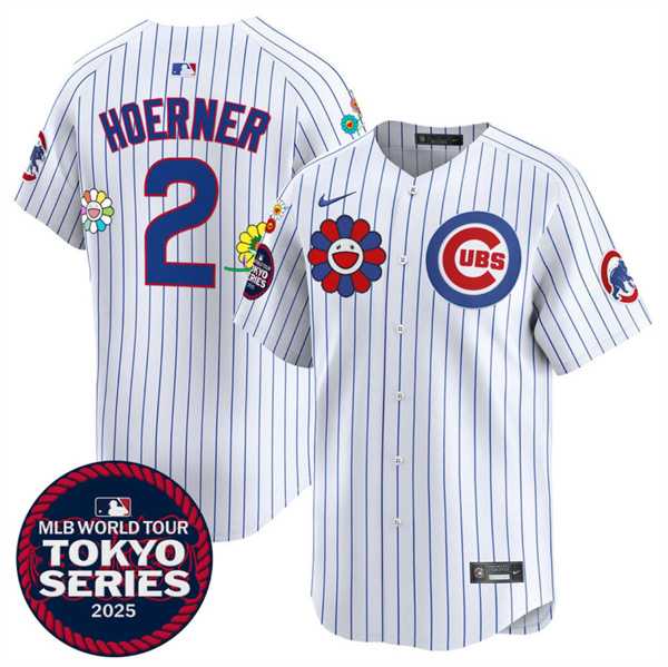Men%27s Chicago Cubs #2 Nico Hoerner White 2025 Tokyo Series Limited Stitched Jersey Dzhi->boston red sox->MLB Jersey